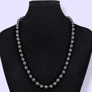 V. Knotted Hematite Beaded Necklace